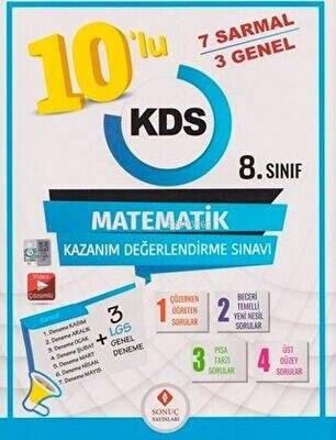 Sonuç Yayınları 8. Sınıf 10`lu Matematik Kazanım Değerlendirme Sınavı - 1