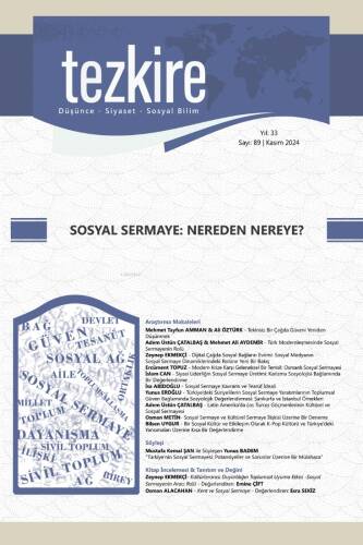 Sosyal Sermaye: Nereden Nereye?; 89.Sayı Kasım 2024 - 1