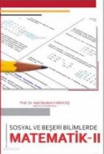 Sosyal ve Beşeri Bilimlerde Matematik 2 - 1