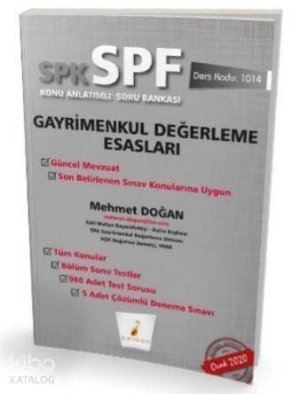 SPK - SPF Gayrimenkul Değerleme Esasları Konu Anlatımlı Soru Bankası 1014 - 1