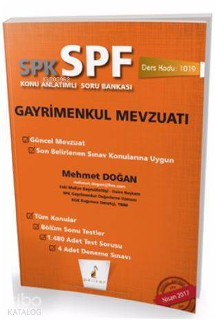 SPK - SPF Gayrimenkul Mevzuatı Konu Anlatımlı Soru Bankası 1019 - 1