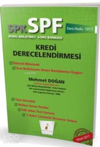 SPK-SPF Kredi Derecelendirmesi Konu Anlatımlı Soru Bankası; 1017 - 1