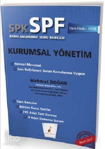 SPK - SPF Kurumsal Yönetim Konu Anlatımlı Soru Bankası; 1018 - 1