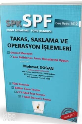 SPK-SPF Takas Saklama ve Operasyon İşlemleri Konu Anlatımlı Soru Bankası; 1012 - 1