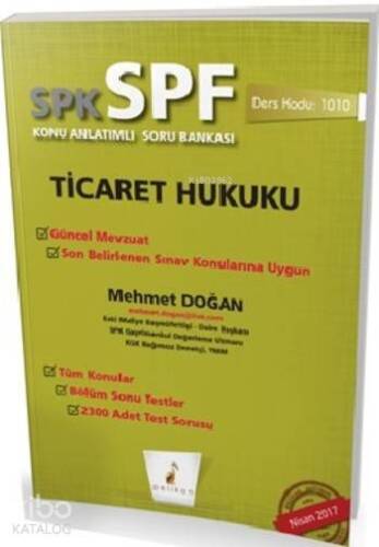 SPK - SPF Ticaret Hukuku Konu Anlatımlı Soru Bankası; 1010 - 1