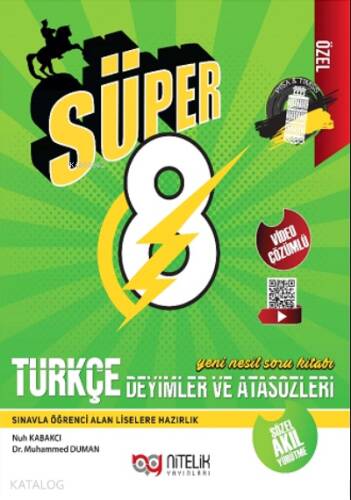 Süper 8 Türkçe Deyimler ve Atasözleri Yeni Nesil Soru Kitabı - 1