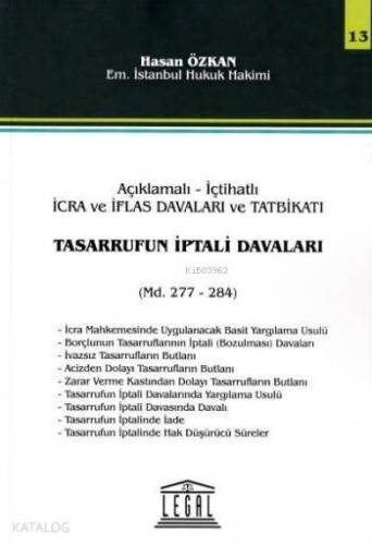 Tasarrufun İptali Davaları; Seri 13 - 1