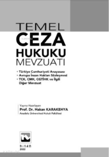 Temel Ceza Hukuku Mevzuatı (Ciltli) - 1