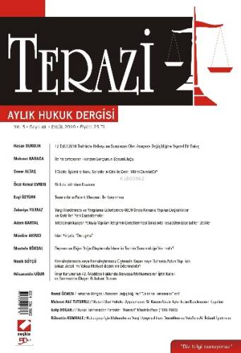 Terazi Aylık Hukuk Dergisi – 2010 Yılı Abonelik - 1