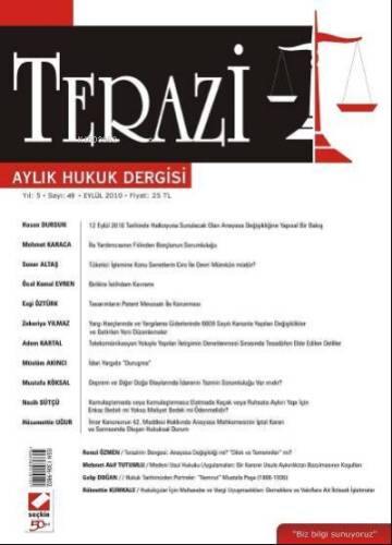 Terazi Aylık Hukuk Dergisi – 2015 Yılı Abonelik - 1