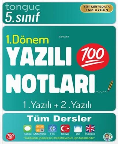 Tonguç Akademi 5. Sınıf Yazılı Notları 1. Dönem 1 ve 2. Yazılı - 1