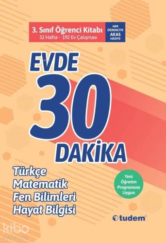 Tudem Yayınları 3. Sınıf Evde 30 Dakika Türkçe Matematik Fen Bilimleri Hayat Bilgisi Soru Ev Çalışması Tudem - 1