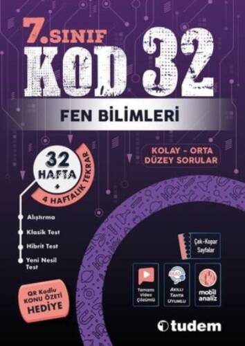 Tudem Yayınları 7. Sınıf Fen Bilimleri Kod 32 Tekrar Testleri - 1