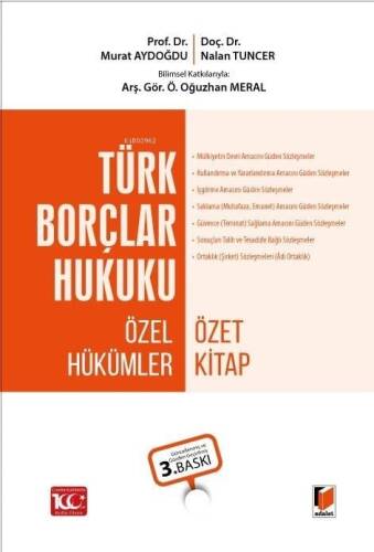 Türk Borçlar Hukuku - Özel Hükümler Özet Kitap - 1