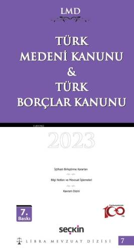 Türk Medeni Kanunu & Türk Borçlar Kanunu - LMD–7 Libra Mevzuat Dizisi - 1