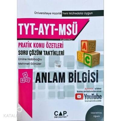 Tyt Ayt Msü Üniv. Hazırlık Anlam Bilgisi - 2022 - 1