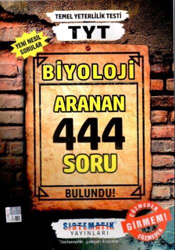 TYT Biyoloji Aranan 444 Soru Bankası Sistematik Yayınları - 1