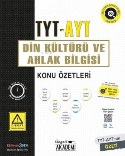 TYT DİN KÜLTÜRÜ VE AHLAK BİLGİSİ - Konu Özetleri - 1