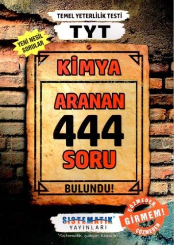 TYT Kimya Aranan 444 Soru Bankası Sistematik Yayınları - 1