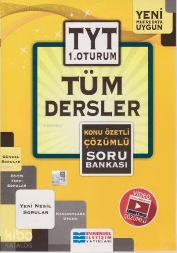 TYT Tüm Dersler Konu Özetli Çözümlü Soru Bankası Evrensel İletişim Yayınları - 1