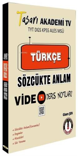 TYT Türkçe Sözcükte Anlam Vİdeo Ders Notları Tasarı Eğitim Yayınları - 1