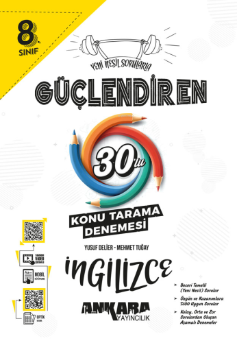 8.⁠ ⁠Sınıf Güçlendiren İngilizce 30'lu Konu Tarama Denemesi - Kitapiks