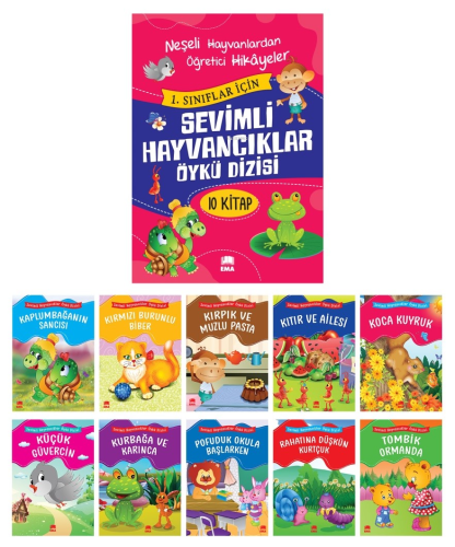 Sevimli Hayvancıklar Öykü Dizisi Düz Yazılı; (10 Kitap Takım - Büyük B