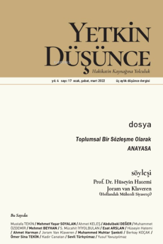 Yetkin Düşünce 17. Sayı ;Toplumsal Bir Sözleşme Olarak Anayasa - Kitap