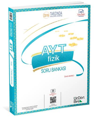 Üç Dört Beş Yayınları AYT Fizik Soru Bankası Üç Dört Beş - 1