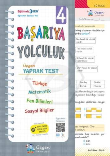 Üçgen Yayıncılık 4.Sınıf Başarıya Yolculuk - Yaprak Test - 1