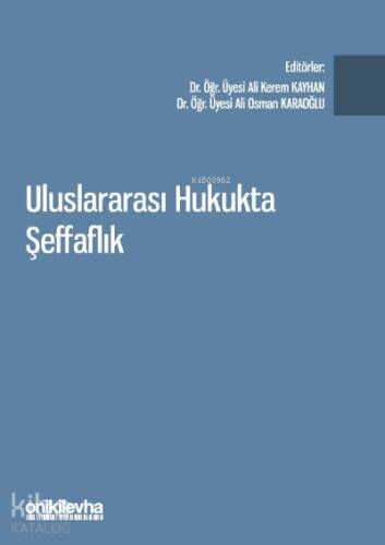 Uluslararası Hukukta Şeffaflık - 1