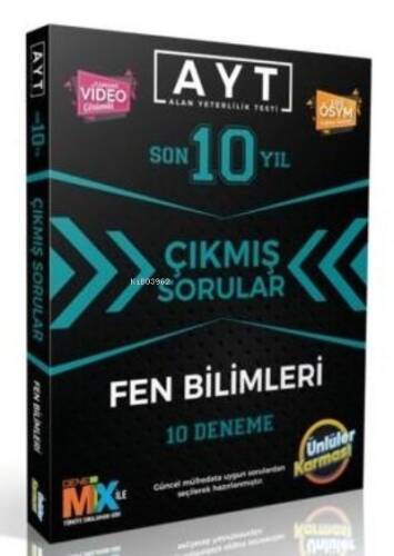 Ünlüler Karması Ayt Fen Bilimleri Tıpkı Basım 10 Karma Deneme (2012-2021) - 1