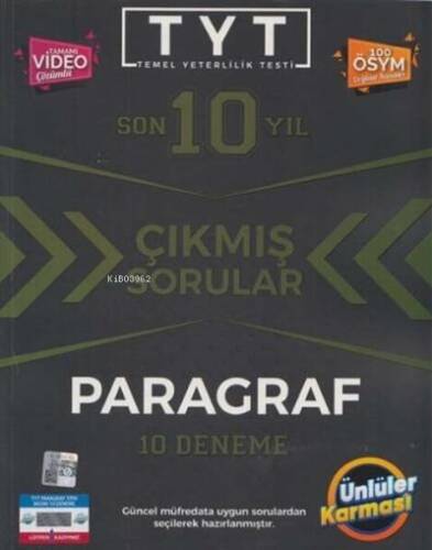 Ünlüler Karması Tyt Paragraf Tıpkı Basım 10 Karma Deneme (2012-2021) - 1