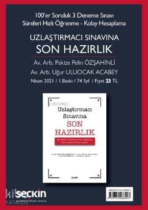 Uzlaştırmacılık Sınavı için En Güncel Deneme Sınavı; Uzlaştırmacı Sınavına Son Hazırlık - 1