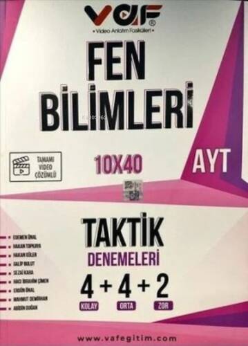 Vaf Yks Ayt Taktik Dnm 10X40 Fen Bilimleri - 2022 - 1