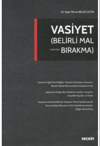 Vasiyet (Belirli Mal Bırakma) - 1