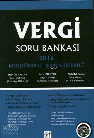 Vergi Soru Bankası 2016 - Konu Özetli Soru Çözümlü - 1