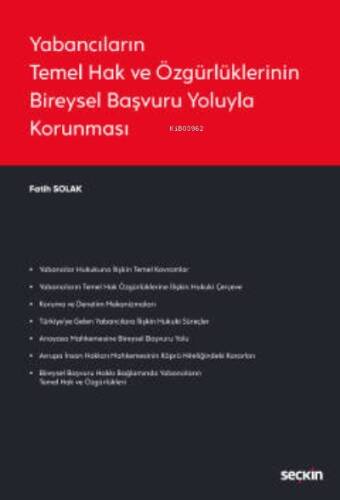 Yabancıların Temel Hak ve Özgürlüklerinin Bireysel Başvuru Yoluyla Korunması - 1