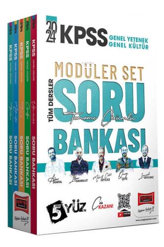 Yargı Yayınları 2024 KPSS 5Yüz Ekibi GK-GY Tüm Dersler Tamamı Çözümlü Soru Bankası Modüler Set - 1