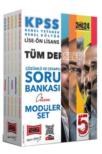 Yargı Yayınları 2024 KPSS Lise Ön Lisans 5Yüz Ekibi GK-GY Tüm Dersler Çözümlü ve Cevaplı Modüler Soru Bankası Seti - 1