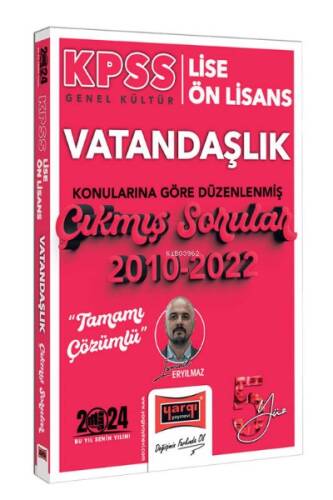 Yargı Yayınları 2024 KPSS Lise Ön Lisans Genel Kültür Vatandaşlık Konularına Göre Düzenlenmiş 2010-2022 Tamamı Çözümlü Çıkmış Sorular - 1