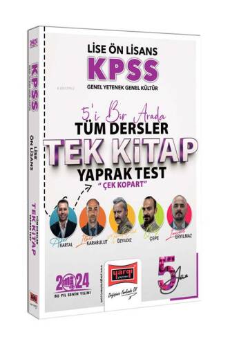 Yargı Yayınları 2024 KPSS Lise Ön Lisans GK-GY 5Yüz Ekibi Tüm Dersler Çek Kopart Yaprak Test - 1