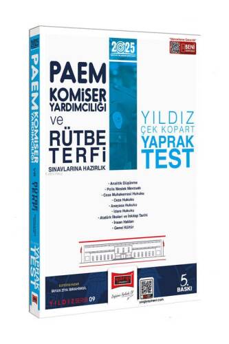 Yargı Yayınları 2025 PAEM Komiser Yardımcılığı ve Rütbe Terfi Sınavlarına Hazırlık Yıldız Çek Kopart Yaprak Test;Türkiye Cumhuriyeti’nin Kuruluş Dönemi - 1