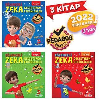 Yaz - Sil Eğlenceli Zeka Geliştiren Etkinlikler Poşetli 3 Kitap - 1