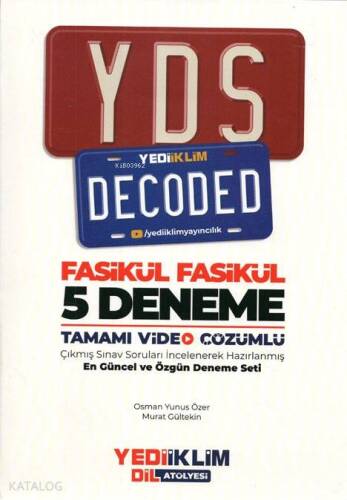 YDS Decoded Tamamı Video Çözümlü 5 li Deneme - 1