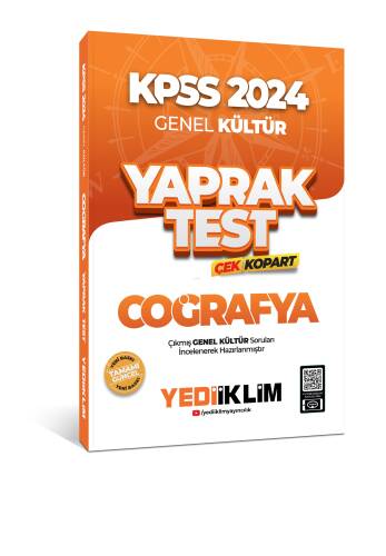 Yediiklim Yayınları 2024 KPSS Genel Kültür Coğrafya Çek Kopart Yaprak Test - 1