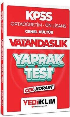 Yediiklim Yayınları 2024 KPSS Genel Kültür Vatandaşlık Çek Kopart Yaprak Test - 1