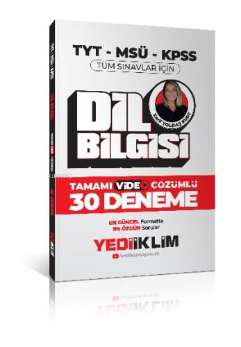 Yediiklim Yayınları 2024 Tyt-Msü-Kpss Dil Bilgisi Tamamı Video Çözümlü 30 Deneme - 1