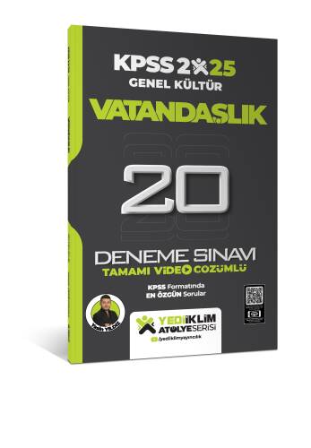 Yediiklim Yayınları 2025 KPSS Genel Kültür Atölye Serisi Vatandaşlık Tamamı Video Çözümlü 20 Deneme Sınavı - 1