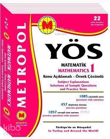 YÖS Matematik 1 Konu Anlatımlı Örnek Çözümlü - 1